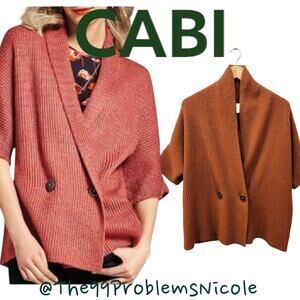 Cabi Rosewood Orange Oversized Cardigan